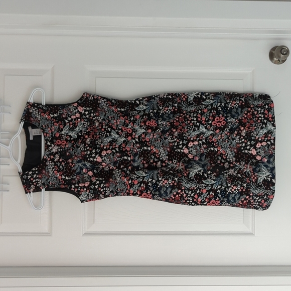 H&M Jacquard Weave Sleeveless Black Floral Dress - Picture 3 of 6